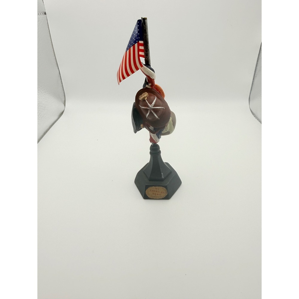 My American Hero Figurine Firefighter Police Military Helmets American Flag 7"